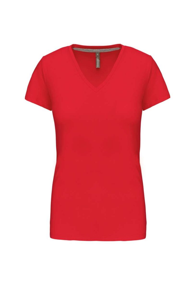Kariban Γυναικείο SHORT-SLEEVED T-SHIRT V-NECK - Κόκκινο