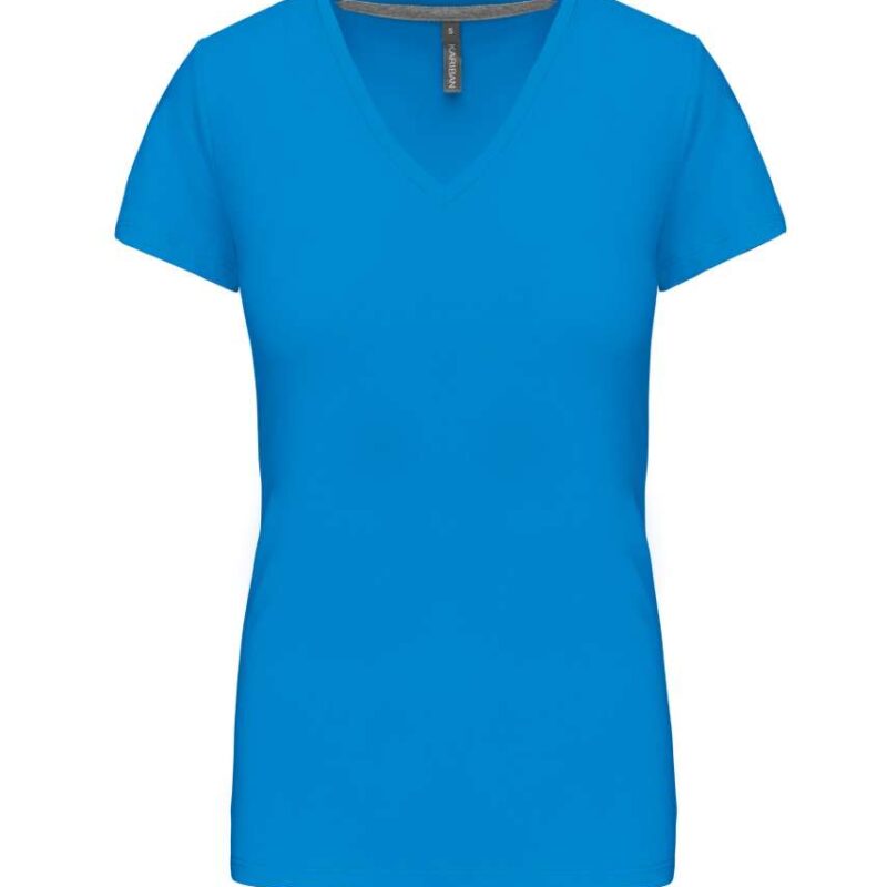 Kariban Γυναικείο SHORT-SLEEVED T-SHIRT V-NECK - Τροπικό Μπλε