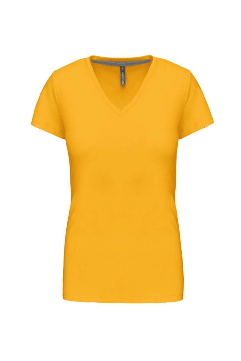ka381-yellow-a2 Kariban Γυναικείο SHORT-SLEEVED T-SHIRT V-NECK - Κίτρινο