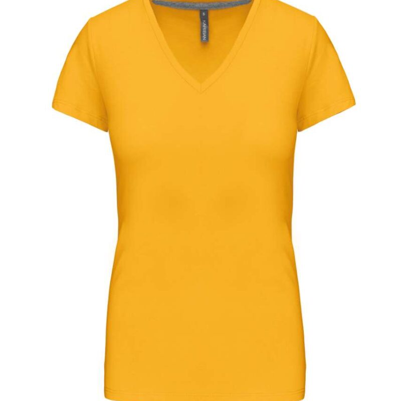 Kariban Γυναικείο SHORT-SLEEVED T-SHIRT V-NECK - Κίτρινο