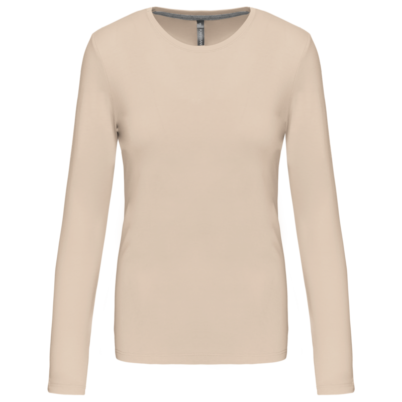 Kariban LADIES' LONG-SLEEVED Μακρυμάνικο T-SHIRT Γυναικείο Στρογγυλή Λαιμόκοψη - Ανοιχτό άμμου