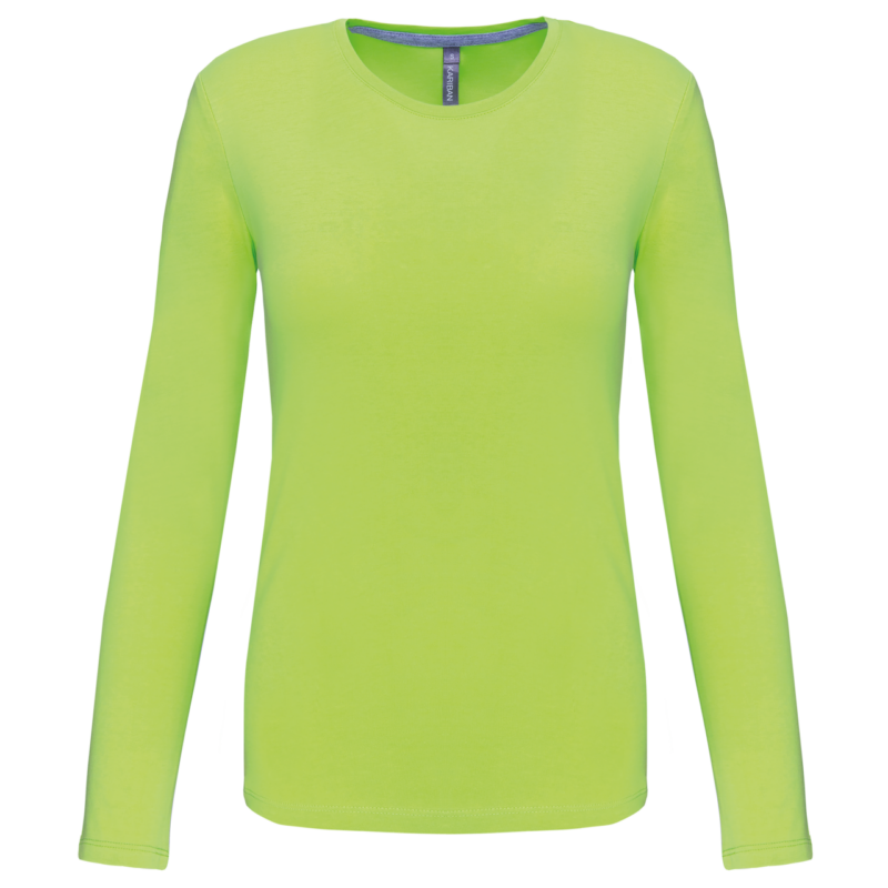 ka383-lime-a1 Kariban LADIES' LONG-SLEEVED Μακρυμάνικο T-SHIRT Γυναικείο Στρογγυλή Λαιμόκοψη - Λαχανί