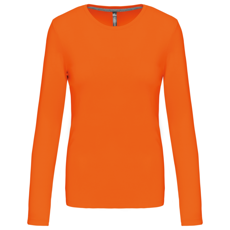 ka383-orange-a1 Kariban LADIES' LONG-SLEEVED Μακρυμάνικο T-SHIRT Γυναικείο Στρογγυλή Λαιμόκοψη - πορτοκαλί