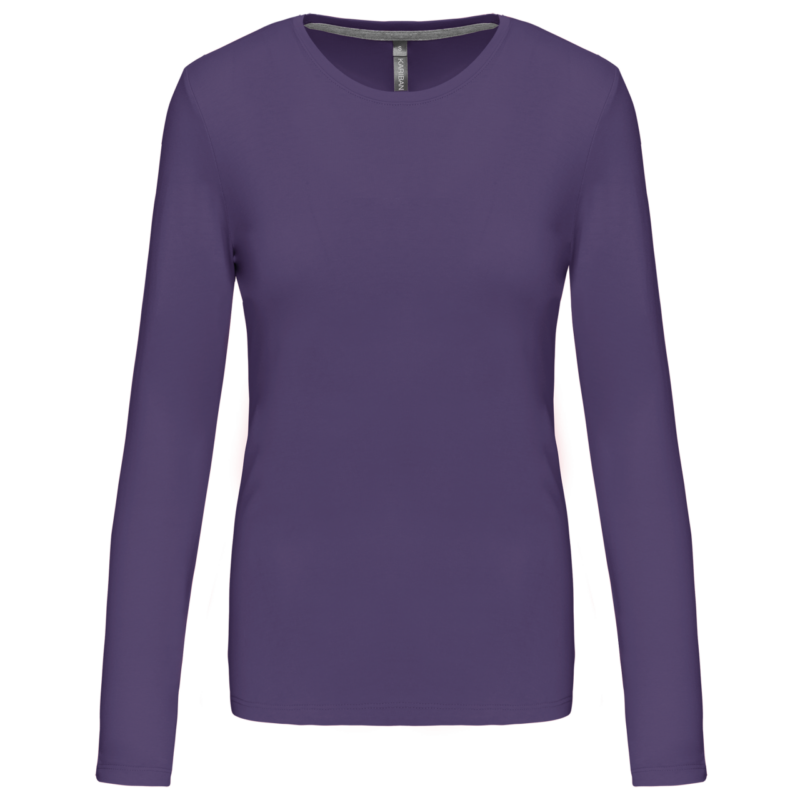 Kariban LADIES' LONG-SLEEVED Μακρυμάνικο T-SHIRT Γυναικείο Στρογγυλή Λαιμόκοψη - Μωβ
