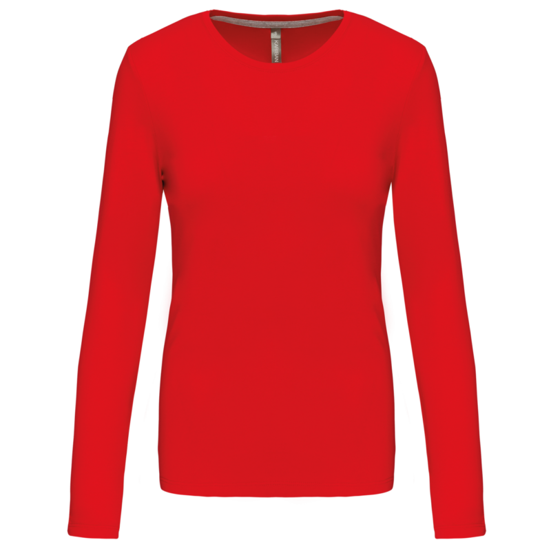 Kariban LADIES' LONG-SLEEVED Μακρυμάνικο T-SHIRT Γυναικείο Στρογγυλή Λαιμόκοψη - Κόκκινο
