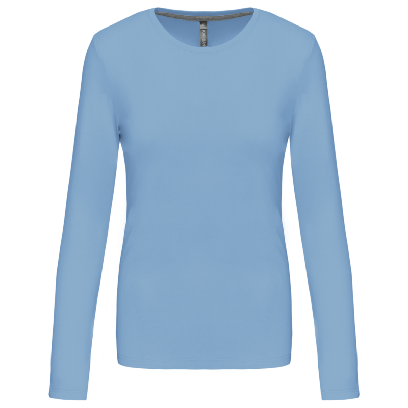 ka383-sky_blue-a1 Kariban LADIES' LONG-SLEEVED Μακρυμάνικο T-SHIRT Γυναικείο Στρογγυλή Λαιμόκοψη - Γαλάζιο