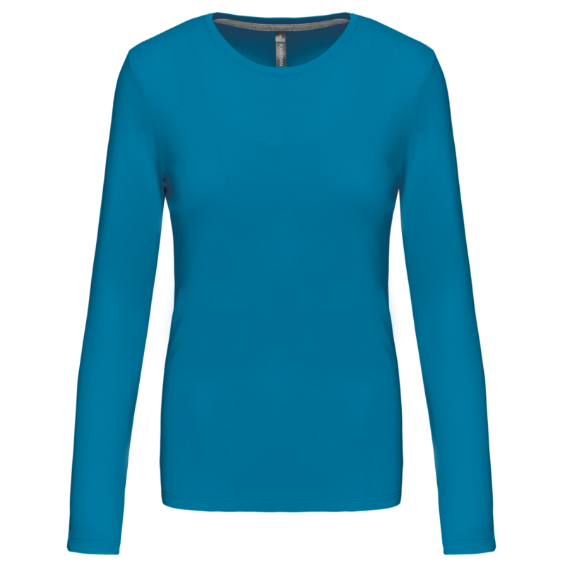 ka383-tropical_blue-a1 Kariban LADIES' LONG-SLEEVED Μακρυμάνικο T-SHIRT Γυναικείο Στρογγυλή Λαιμόκοψη - Τροπικό Μπλε