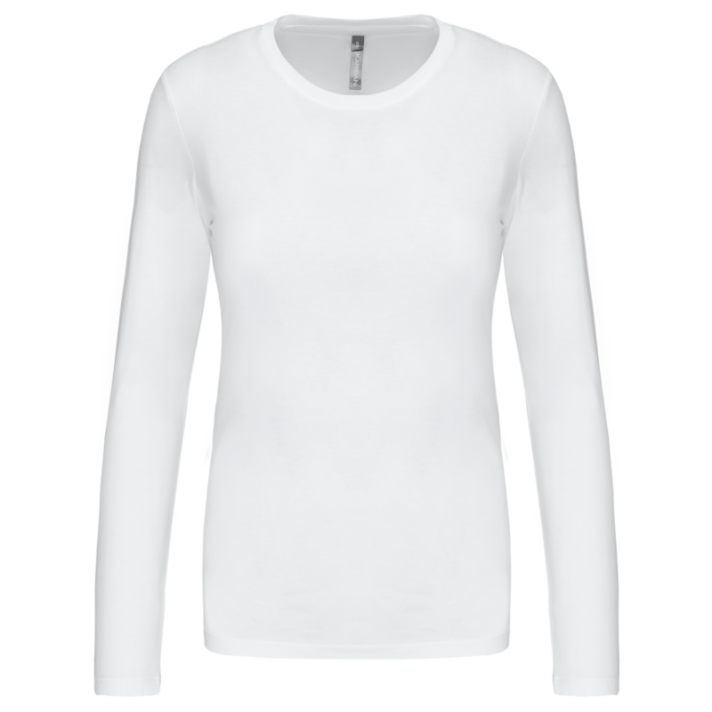 ka383-white-a1 Kariban LADIES' LONG-SLEEVED Μακρυμάνικο T-SHIRT Γυναικείο Στρογγυλή Λαιμόκοψη - Λευκό