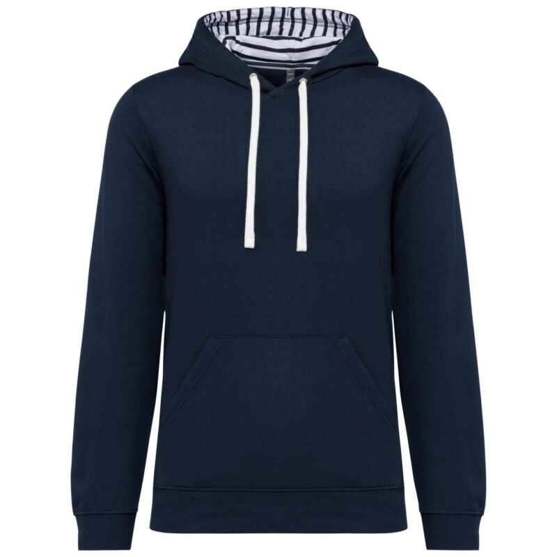 ka4013-navymariniere-a1 Kariban SWEATSHIRT UNISEX HOODED PATTERNED CONTRAST - Navy/Mariniere