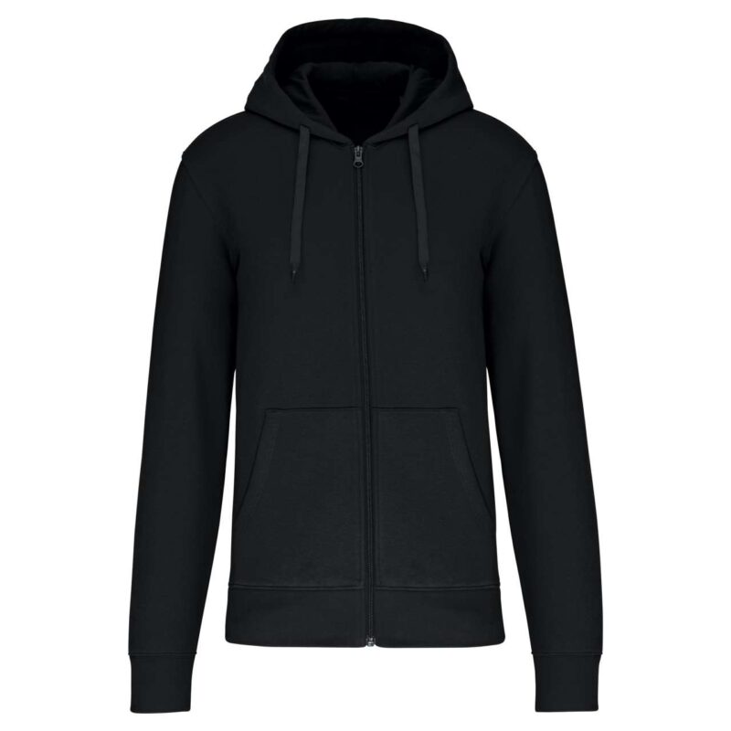 ka4030-black-a1 Kariban MEN'S HOODED SWEATSHIRT WITH ZIP FASTENING ECO-FRIENDLY - Μαύρο