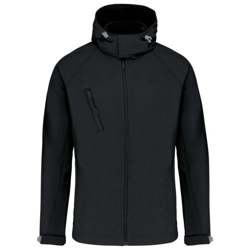 ka413-black-a1 Kariban Ανδρικό DETACHABLE HOODED SOFTSHELL JACKET - Μαύρο