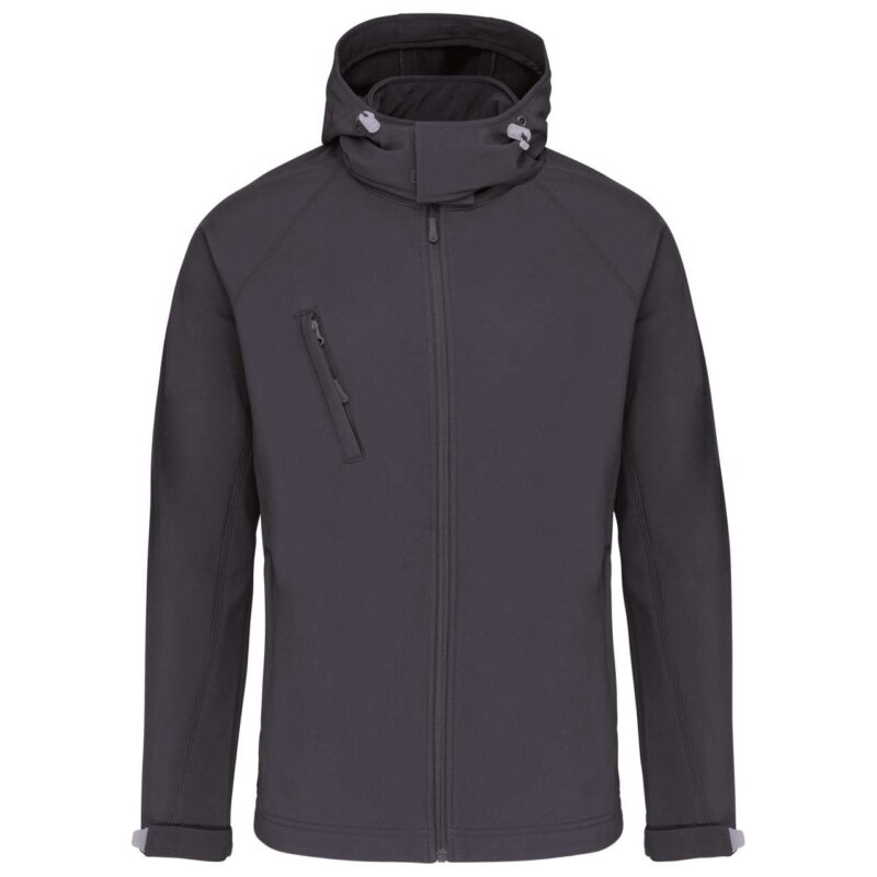 ka413-titanium-a1 Kariban Ανδρικό DETACHABLE HOODED SOFTSHELL JACKET - Τιτάνιο