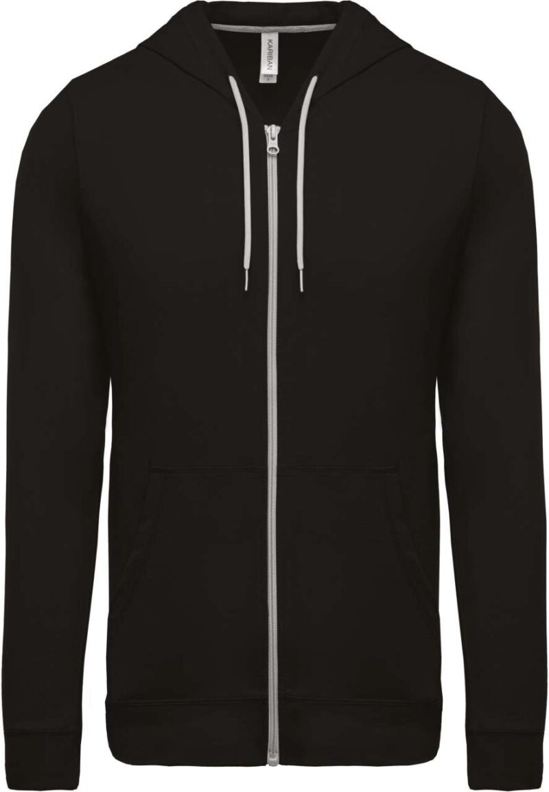 Kariban LIGHTWEIGHT COTTON HOODED SWEATSHIRT - Μαύρο