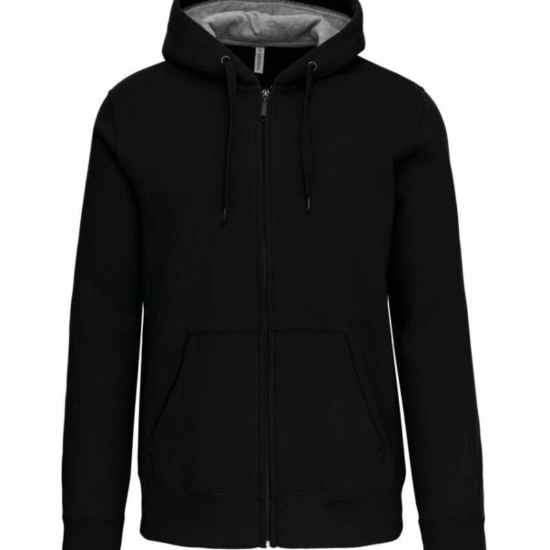 ka444-black-a1 Kariban FULL ZIP HOODED SWEATSHIRT - Μαύρο