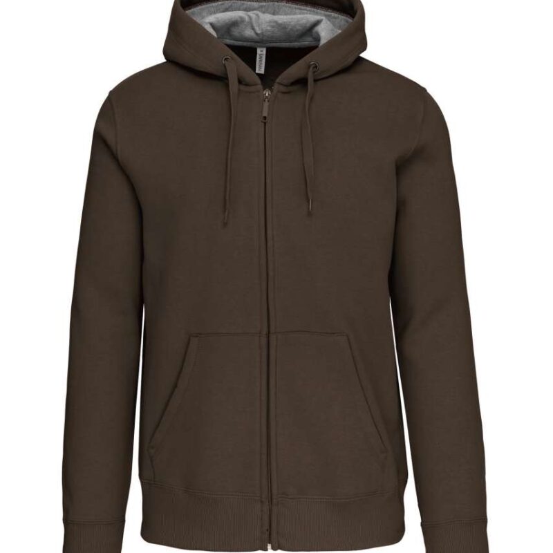 ka444-dark_khaki-a1 Kariban FULL ZIP HOODED SWEATSHIRT - Σκούρο Χακί
