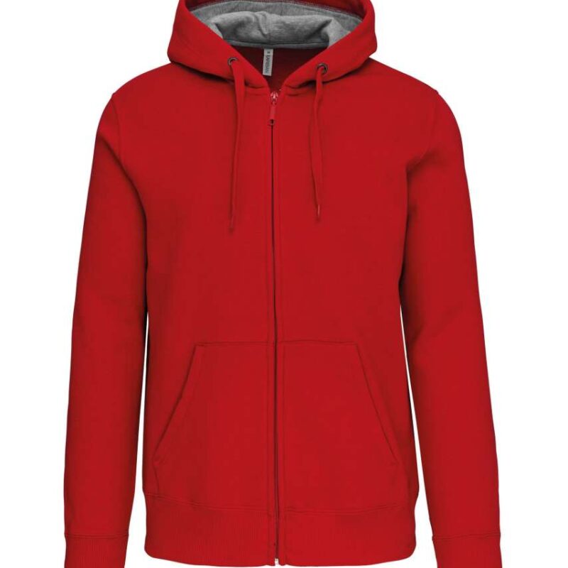 Kariban FULL ZIP HOODED SWEATSHIRT - Κόκκινο