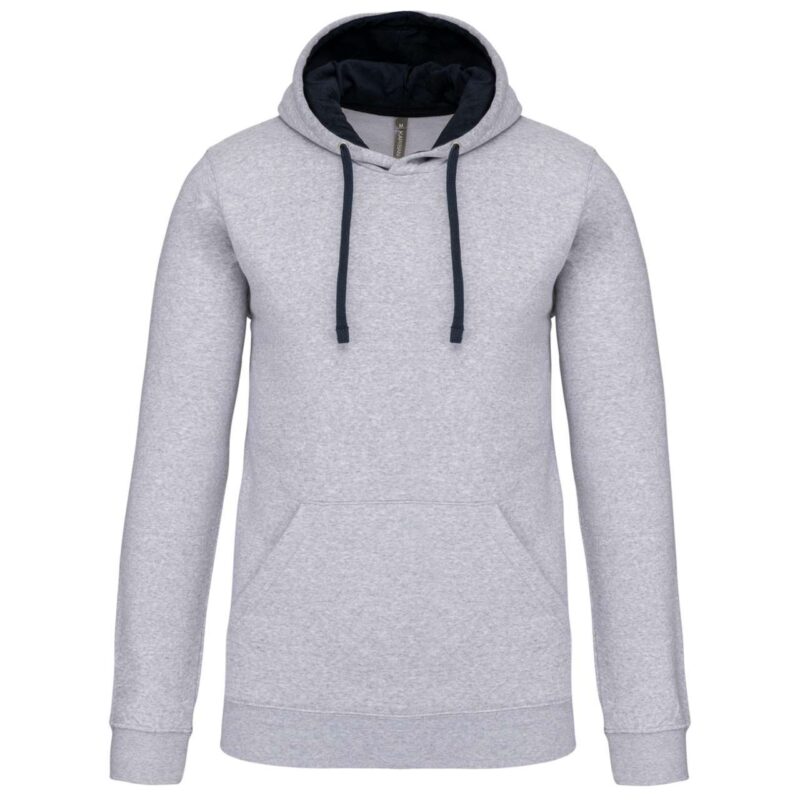ka446-oxford_grey_navy-a1 Kariban Ανδρικό Φούτερ με Κουκούλα και Αντίθεση - 76% Cotton/21% Polyester/3% Viscose