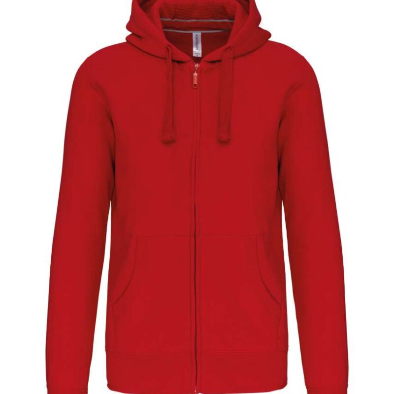 Kariban SWEATSHIRT'S HOODED FULL MEN ZIP - Κόκκινο