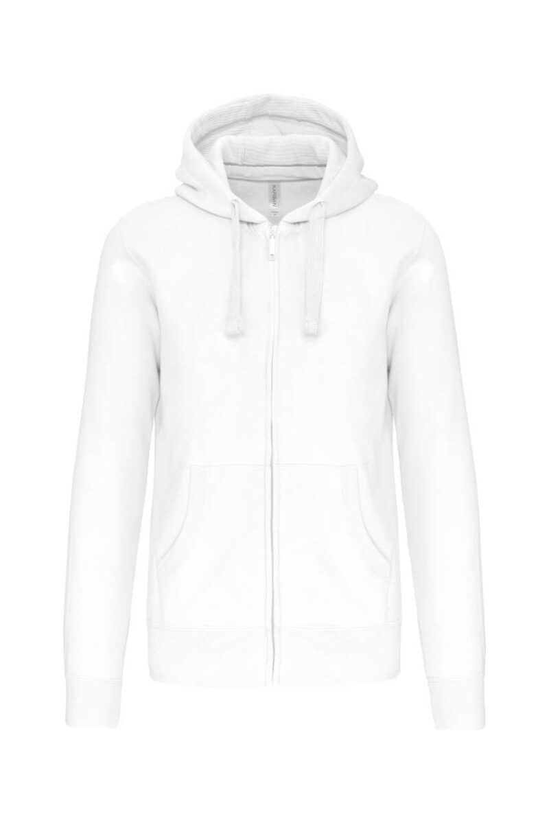ka454-white-a1 Kariban SWEATSHIRT'S HOODED FULL MEN ZIP - Λευκό