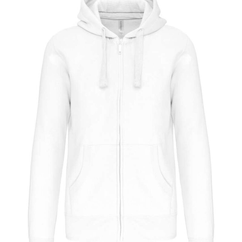 ka454-white-a1 Kariban SWEATSHIRT'S HOODED FULL MEN ZIP - Λευκό