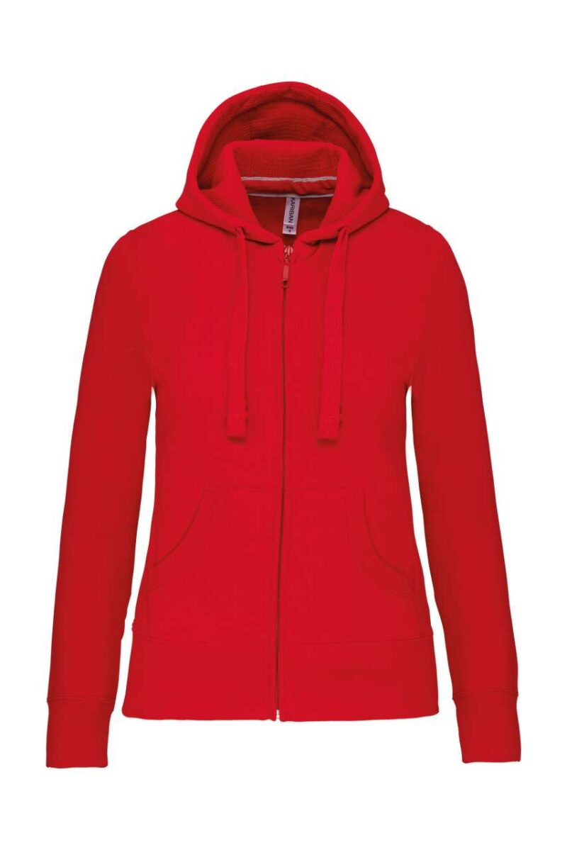 Kariban LADIES HOODED FULL ZIP SWEATSHIRT - Κόκκινο