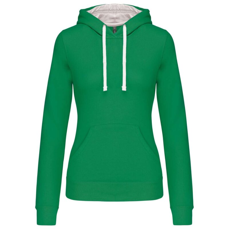 ka465-light_kelly_green_white-a1 Kariban LADIES’ CONTRAST HOODED SWEATSHIRT - Ανοιχτό Πράσινο Κέλι/Λευκό