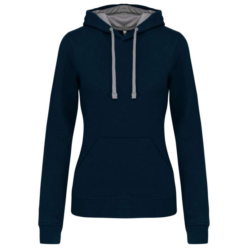 Kariban LADIES’ CONTRAST HOODED SWEATSHIRT - Μπλε μαριν/Κόκκινο