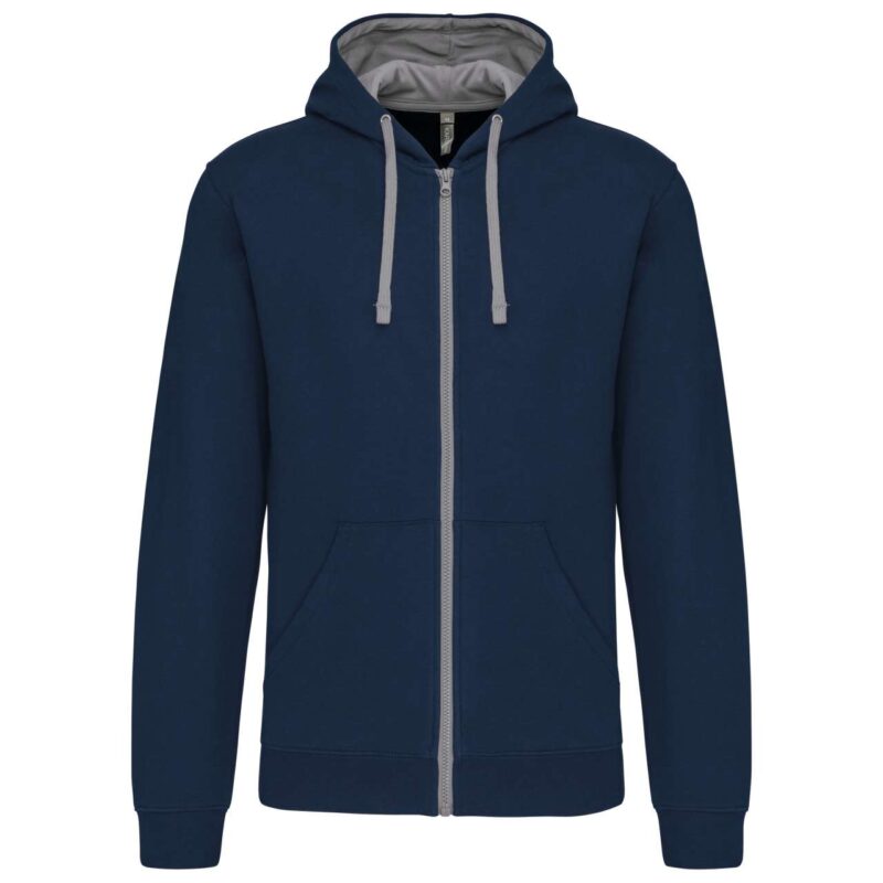 Kariban SOL'S FULL ZIP HOODED CONTRAST SWEATSHIRT - Ναυτικό/Λεπτό Γκρι