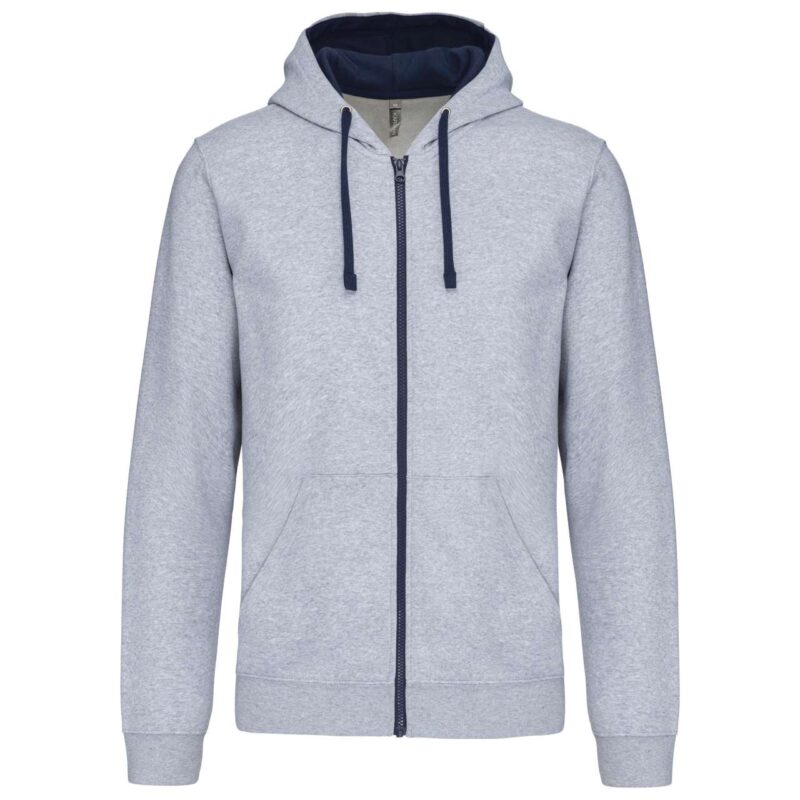 Kariban SOL'S FULL ZIP HOODED CONTRAST SWEATSHIRT - 76% Cotton/21% Polyester/3% Viscose