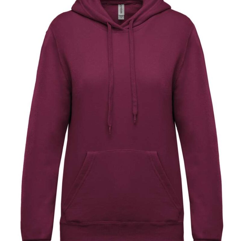 Kariban LADIES’ HOODED SWEATSHIRT - Κρασί