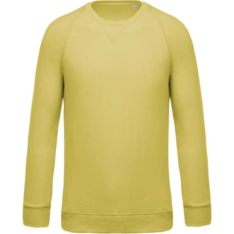 Kariban SOL'S MEN ORGANIC COTTON RAGLAN SLEEVE SWEATSHIRT CREW NECK - Lemon Yellow