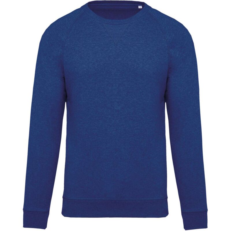 Kariban SOL'S MEN ORGANIC COTTON RAGLAN SLEEVE SWEATSHIRT CREW NECK - Μπλε του ωκεανού μελανζέ