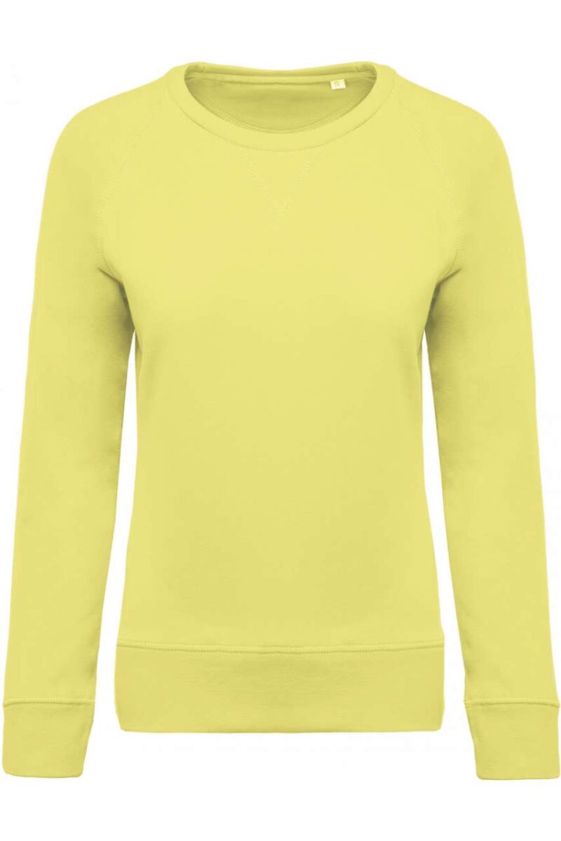 ka481-lemon_yellow-a2 Kariban SOL'S ORGANIC LADIES RAGLAN SLEEVE CREW NECK SWEATSHIRT - Lemon Yellow