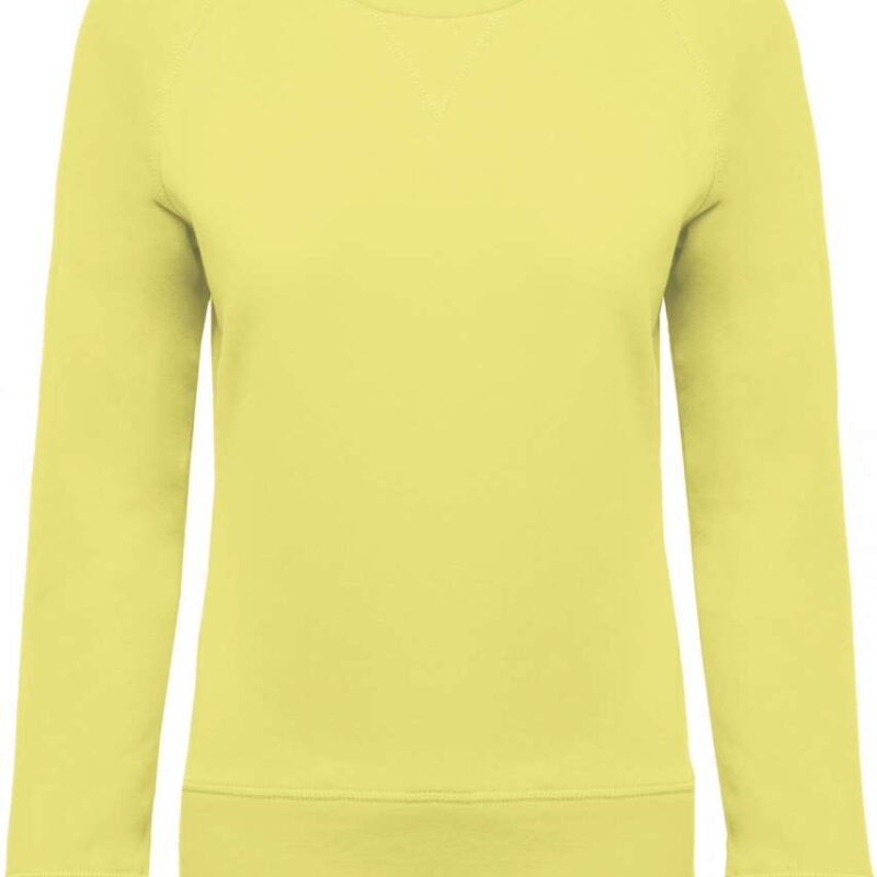 Kariban SOL'S ORGANIC LADIES RAGLAN SLEEVE CREW NECK SWEATSHIRT - Lemon Yellow