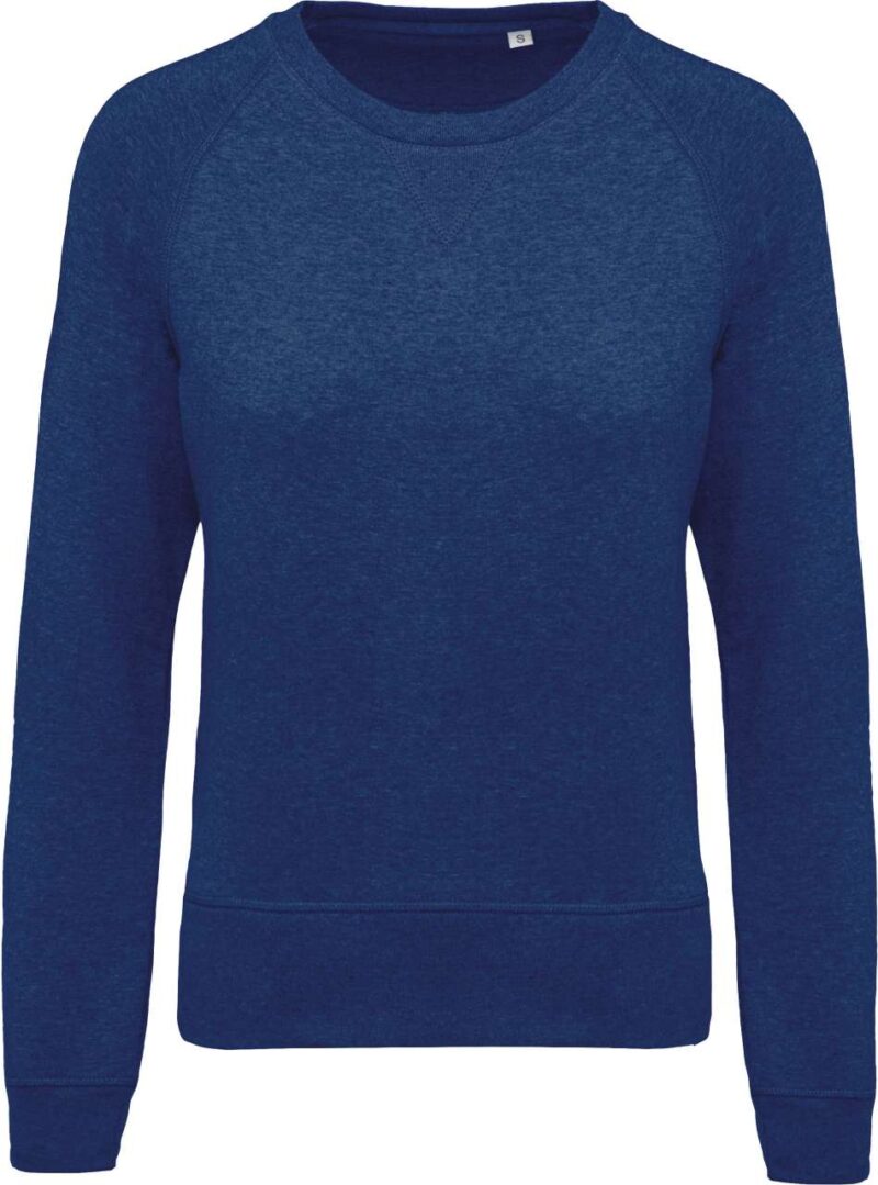 ka481-ocean_blue_heather-a1 Kariban SOL'S ORGANIC LADIES RAGLAN SLEEVE CREW NECK SWEATSHIRT - Μπλε του ωκεανού μελανζέ