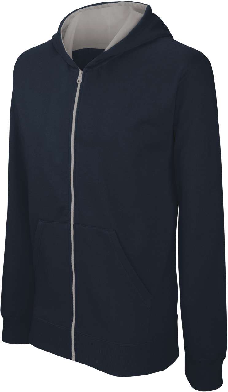 Kariban KIDS HOODED SWEATSHIRT FULL ZIP - Ναυτικό/Λεπτό Γκρι