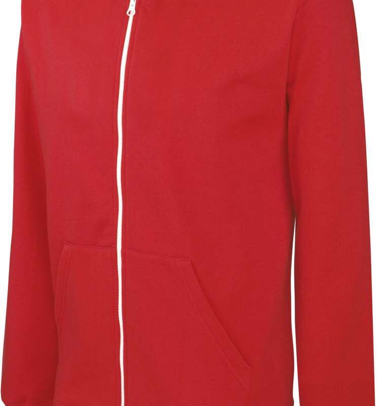 Kariban KIDS HOODED SWEATSHIRT FULL ZIP - Κόκκινο/Λευκό