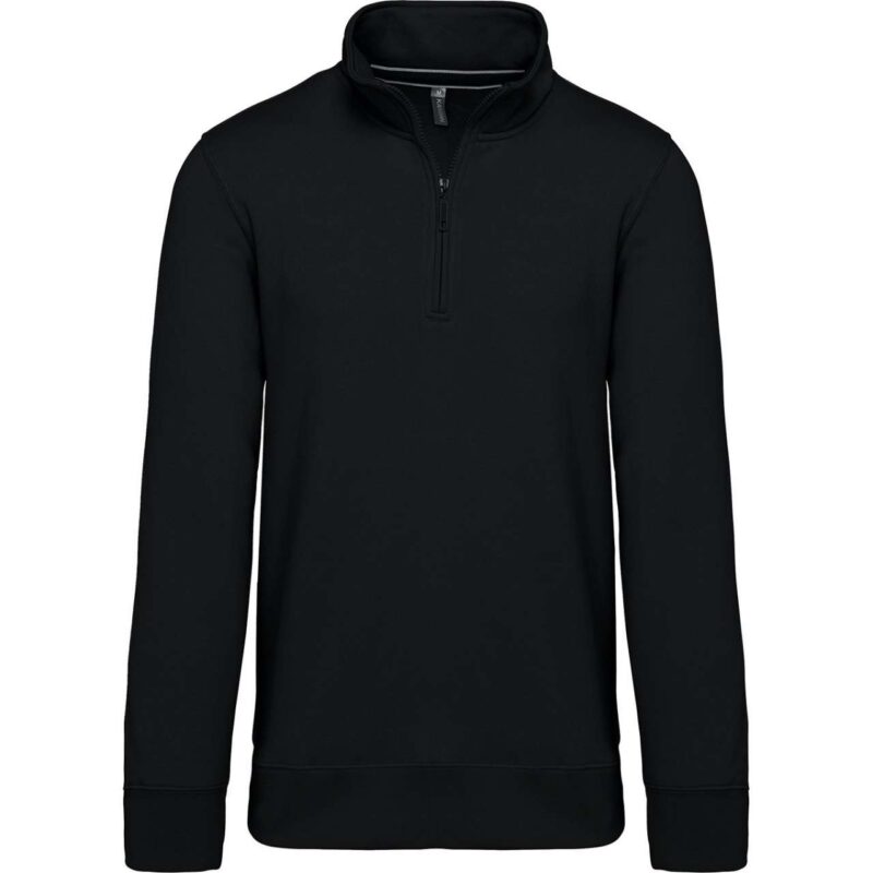 ka487-black-a1 Kariban ZIPPED NECK SWEATSHIRT - Μαύρο