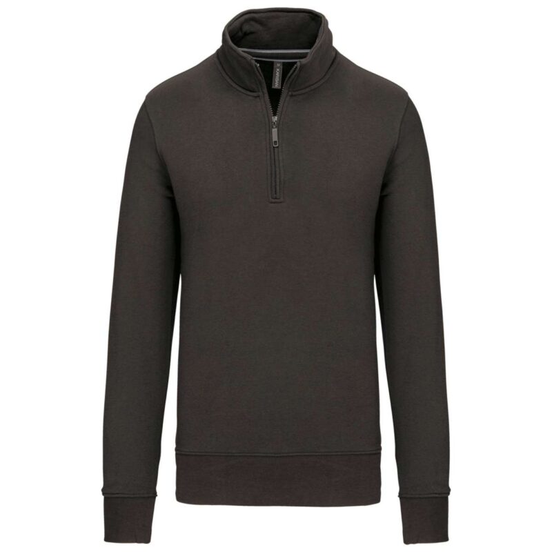 ka487-dark_grey-a1 Kariban ZIPPED NECK SWEATSHIRT - Σκούρο Γκρι