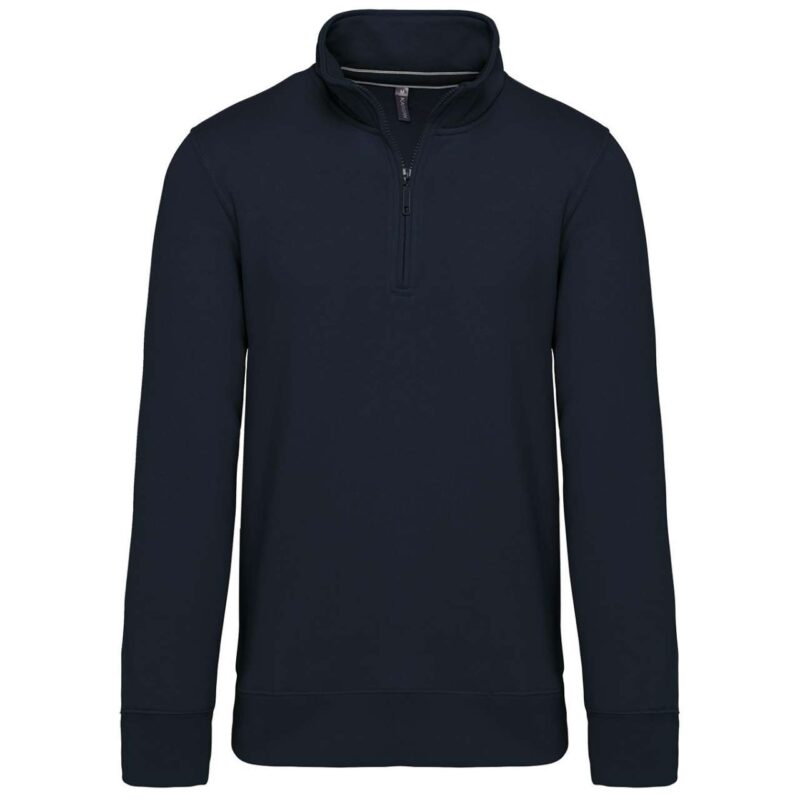 ka487-navy-a1 Kariban ZIPPED NECK SWEATSHIRT - Μπλε μαρίν