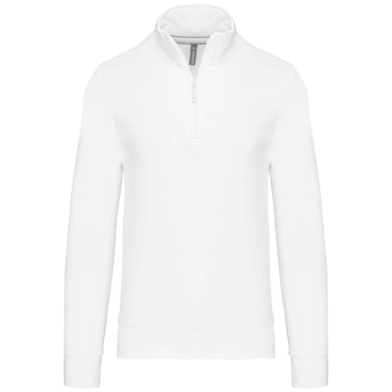 ka487-white-a1 Kariban ZIPPED NECK SWEATSHIRT - Λευκό