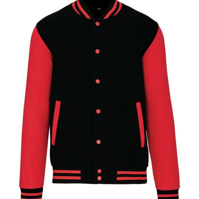 ka497-black_red-a2 Kariban UNISEX TEDDY FLEECE JACKET - Μαύρο και Λευκό
