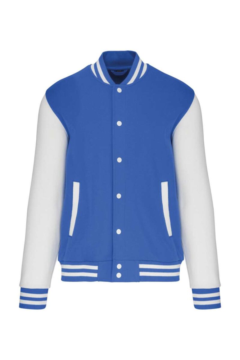 ka497-light_royal_blue_white-a2 Kariban UNISEX TEDDY FLEECE JACKET - Light Royal Blue/White
