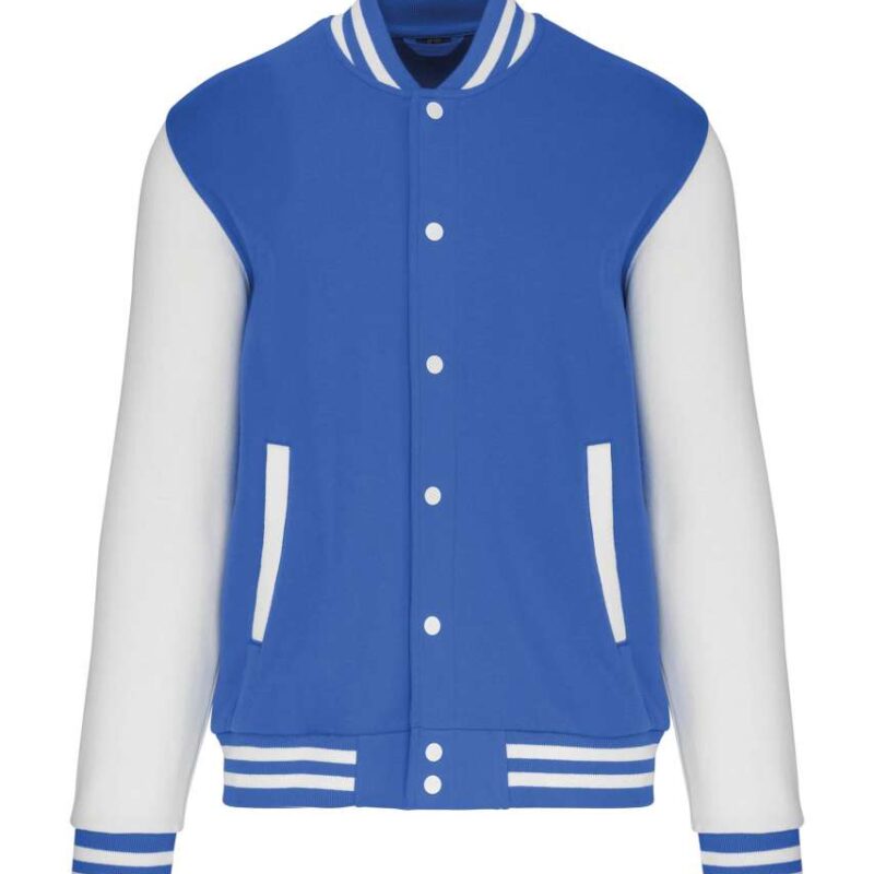 Kariban UNISEX TEDDY FLEECE JACKET - Light Royal Blue/White