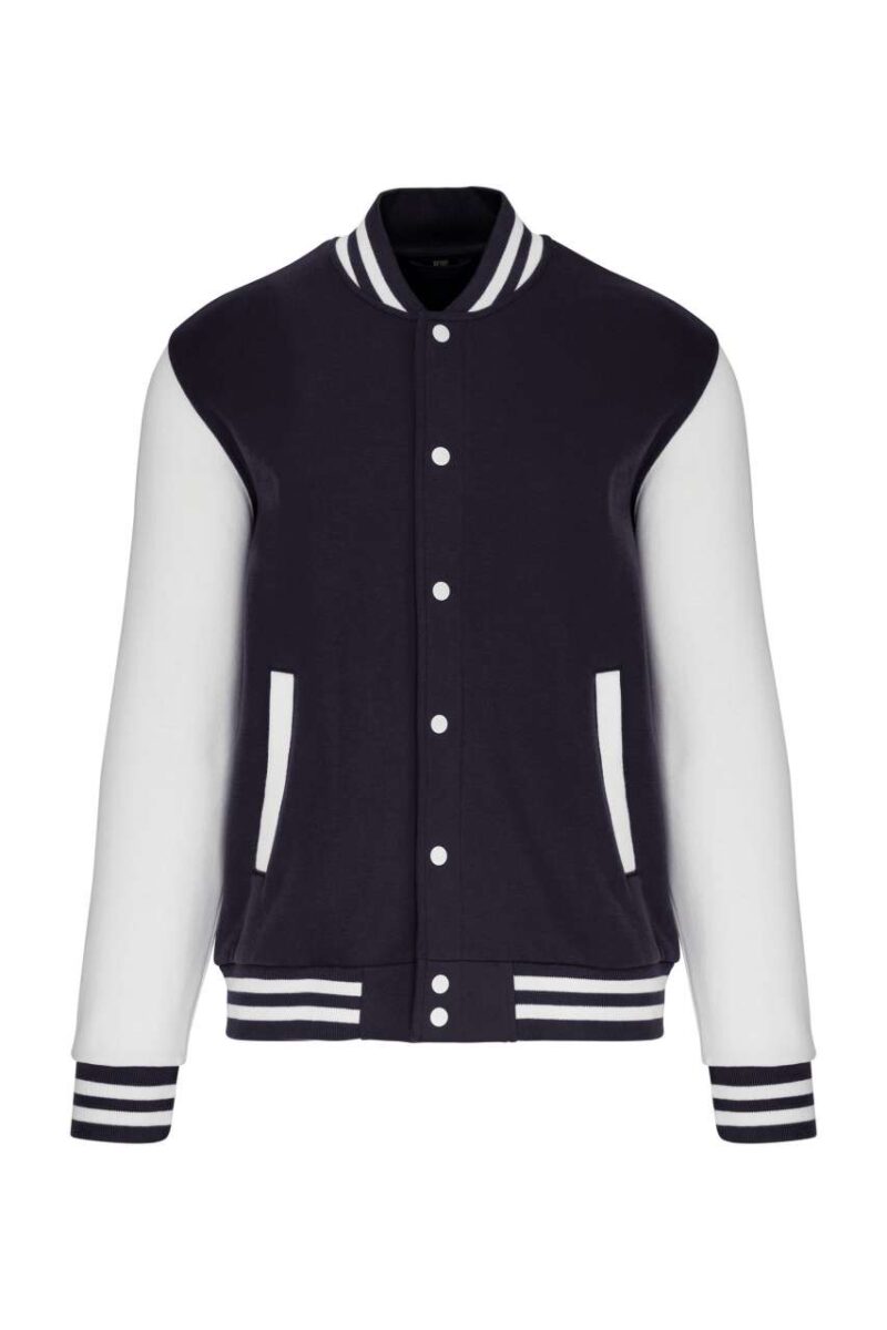 ka497-navy_white-a1 Kariban UNISEX TEDDY FLEECE JACKET - Μπλε μαριν/Λευκό