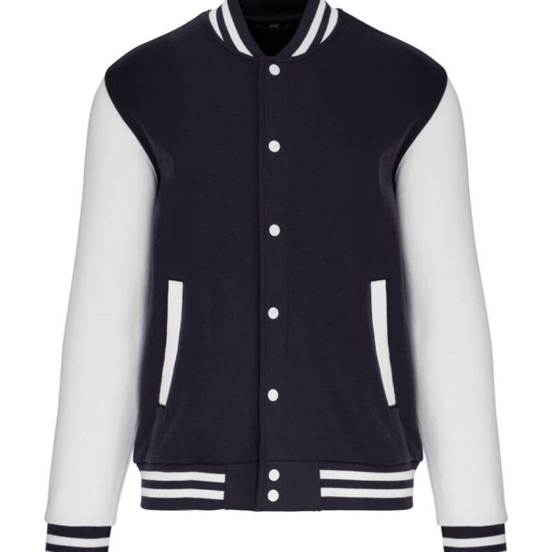 ka497-navy_white-a1 Kariban UNISEX TEDDY FLEECE JACKET - Μπλε μαριν/Λευκό