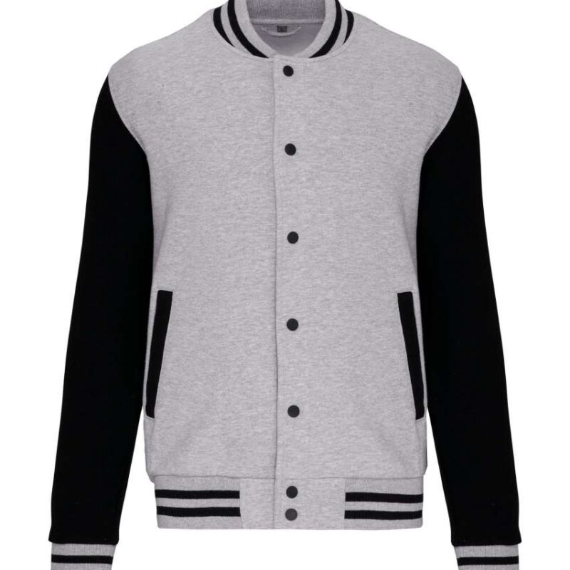 ka497-oxford_greyblack-a1 Kariban UNISEX TEDDY FLEECE JACKET - Oxford Grey/Black