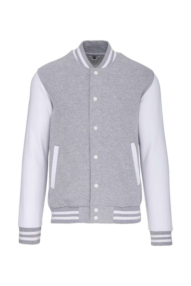 Kariban UNISEX TEDDY FLEECE JACKET - Oxford Grey/White