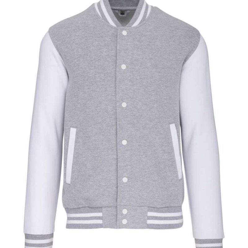 ka497-oxford_greywhite-a1 Kariban UNISEX TEDDY FLEECE JACKET - Oxford Grey/White