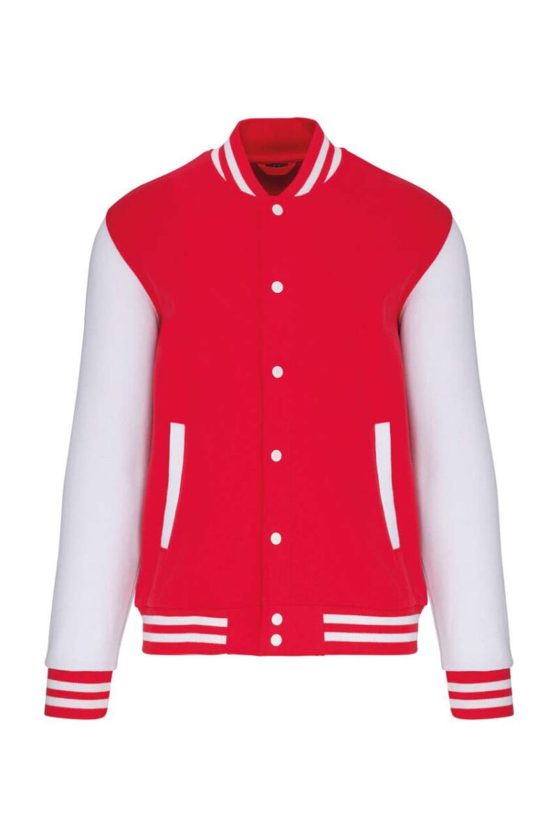 Kariban UNISEX TEDDY FLEECE JACKET - Κόκκινο/Λευκό